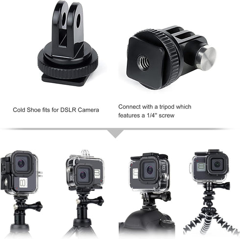 60M(196ft) Waterproof Housing Case for GoPro Hero 8 Black,Protective Underwater Diving Housing Shell with 2 Cold Shoe Adapters Bracket Accessories...