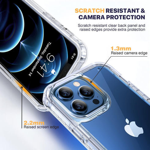 Miracase Designed for iPhone 12 Pro Max Case, Full Body Rugged Case with Built-in Touch Sensitive Anti-Scratch Screen Protector, Soft TPU Case Com...