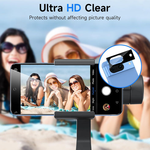 [3+3 Pack Screen Protector For Google Pixel 8A 5G, 3 Pack Google Pixel 8A Screen Protector & 3 Pack Camera Lens Protector, Rapid Adsorption, Full ...