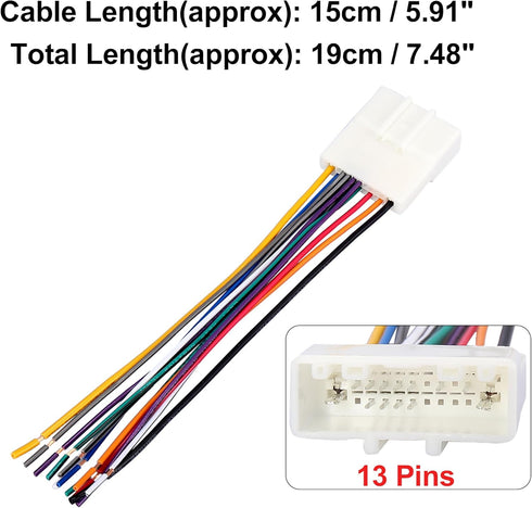 X AUTOHAUX 70-7552 Car Stereo CD Player Wiring Harness Wire Radio Adapter Plug for Nissan NV2500 2012-2016...