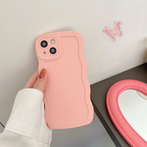 Designed for iPhone 13 Pro Max Case, Cute Curly Wave Edge Phone Cover, Soft Liquid Silicone Camera Protection Phone Case with iPhone 13 Pro Max, P...