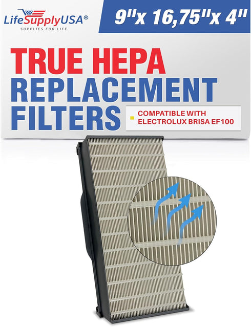 LifeSupplyUSA True HEPA Filter Replacement Compatible with Electrolux Brisa EF100 Air Purifier...