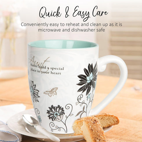 Pavilion Aunt Coffee Mugs - Mark My Words Auntie Mug with "Aunts Hold A Special Place In Your Heart" Text Design - Ceramic Coffee Cup for Aunties,...