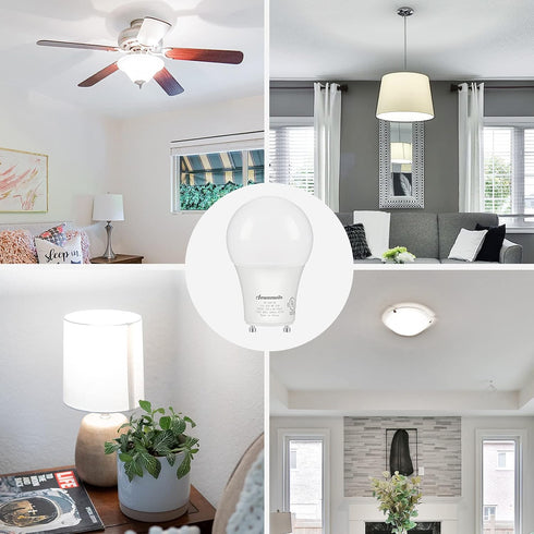 DEWENWILS GU24 LED Light Bulb, 60W Equivalent, Dimmable 2 Prong Light Bulbs, 5000K Daylight White, 9W 800 Lumens, A19 Shape Bulbs, GU24 Twist Lock...