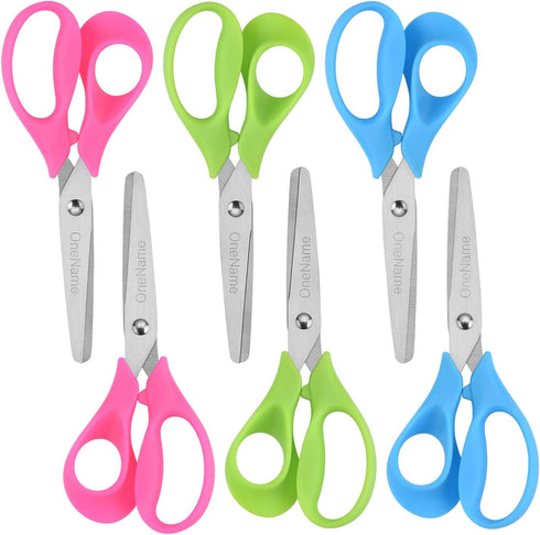 Left-Handed Kids Scissors 6 Pack 5 Inch Left hand scissors for child School Student Scissors,Stainless Steel Sharp Blade Comfort-Grip Handles Blun...