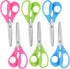 Left-Handed Kids Scissors 6 Pack 5 Inch Left hand scissors for child School Student Scissors,Stainless Steel Sharp Blade Comfort-Grip Handles Blun...