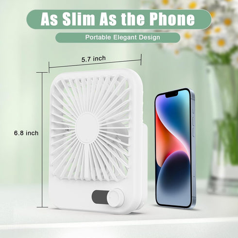 Travel Fan for Sleeping, Portable Fan for Travel Rechargeable with Digital Display, 100 Speed Wind Personal USB Fan with Variable Speed Knob, Smal...
