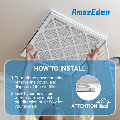 10x10x1 Air Filter MERV 8, AmazEden MPR 600 Pleated HVAC AC Furnace Dust Defense Air Filters Replacement (Exact Dimensions: 9.81x9.81x0.81 Inches)...