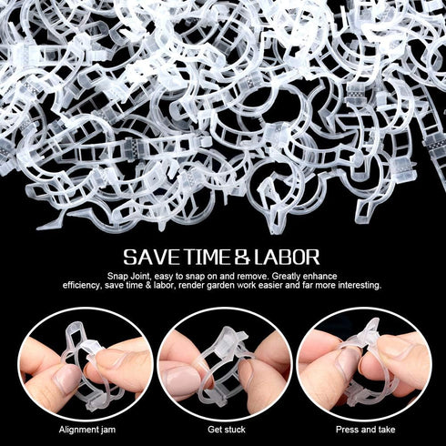 FANDAMEI 300 PCS Plant Support Clips, Tomato Clips, Plastic Garden Clips, Plant Ties, Trellis Clips, for Tomato Cucumber Flower Squash Vine, 1” In...