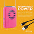 O2COOL Personal Travel Rechargeable Battery Powered Neck Cooling Fan, Single Pack (Pink)...