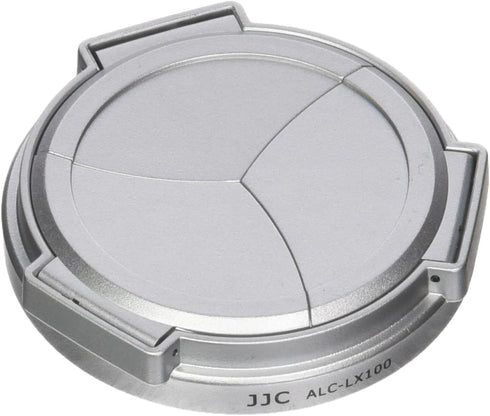 JJC ALC-LX100 Silver Self-Retaining Auto Open Close Lens Cap for Panasonic LUMIX DMC-LX100 and Leica D-LUX(Typ 109) Camera Replaces DMW-LFAC1...