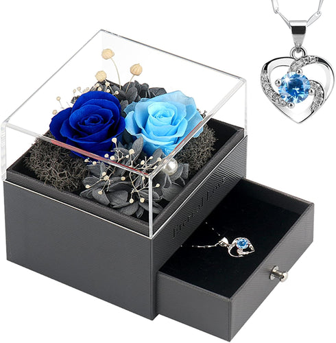 SHOKUTO Preserved Rose,Birthday Gifts for Women Mom Girlfriend,Gifts for Mom Grandma Wife Daughter Sister,Jewelry Boxes with Necklace...