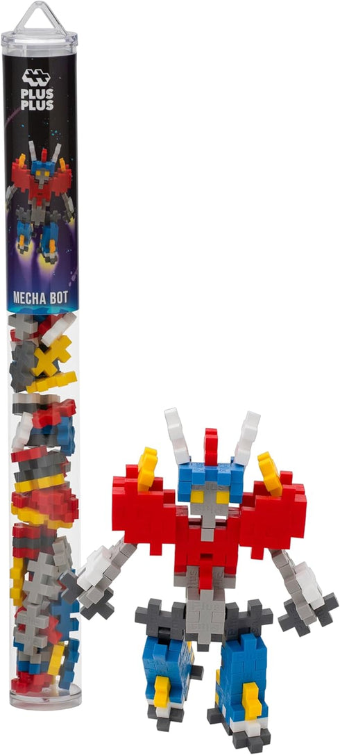PLUS PLUS - Mini Maker Tube - Mecha Bot - 70 Piece, Construction Building Stem/Steam Toy, Interlocking Mini Puzzle Blocks for Kids...
