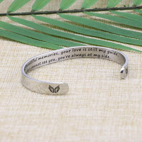 JoycuFF Remembrance Jewelry Memorial Bracelet Sympathy Gift for Loss Loved One Women Remembrance Cuff Bangle...