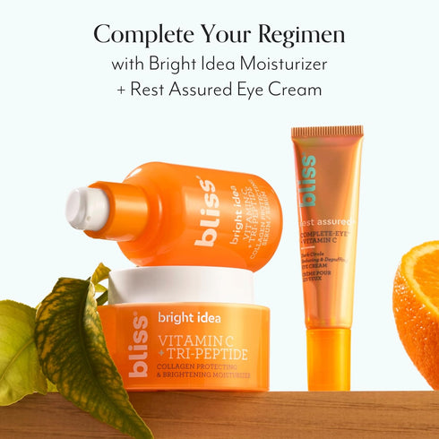Bliss Bright Idea Vitamin C + Tri-Peptide Collagen Brightening Face Skincare Serum - Anti Aging, Reduces Dark Spots, Boosts Skin Elasticity - Clea...