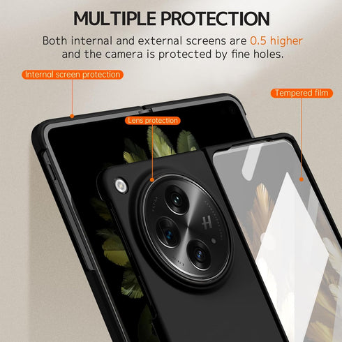 NINKI Compatible OnePlus Open Case with Screen Protector,Hard Shockproof Cover Camera Protective Cover for OnePlus Open Slim Case,OnePlus Open Pho...