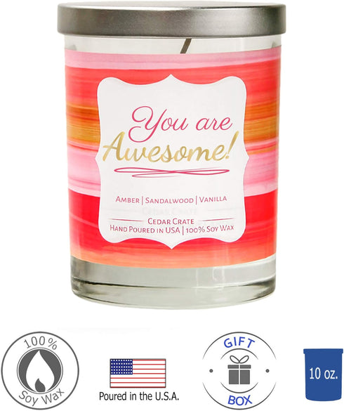 You are Awesome! Best Friend Candle, Friendship Gifts for Women, Birthday Gifts for Friends Female, Christmas Candle, Mother’s Day, Long Distance ...
