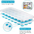 Ice Cube Trays Easy Release-Odor free,Spill Resistant Lid Included,2 Pack, Small Size, Stackable 42 Cubes,Silicone(Blue)...