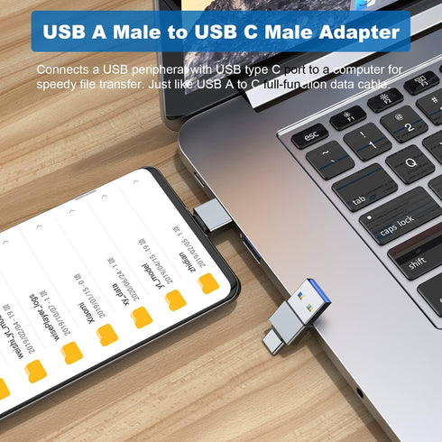 AreMe USB C Adapter (6 Pack), USB A Male to USB C Male, USB 3.0 Male to USB C Female, USB Type-C Male to USB 3.0 Female Converter Connector (Grey)...