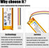 K800 Battery for Logi K800 MX Keys YR0073, 802085P 802085 533-000177 533-000221 533-000141,wireless Keyboard Mouse replacement battery,1500mAh...