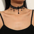 Gothic Black Lace Crystal Choker Necklace Sexy Gemstone Pendant Neck Chain Halloween Costume Jewelry for Women Girls...