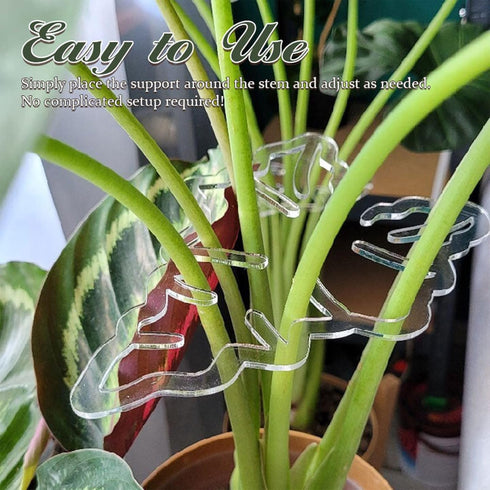 Turtle Shell Bamboo Clamp Set, Reusable Clear Plastic Plant Stem Support Holder, Plant Retaining Support for Outdoor and Indoor Plants, Including ...