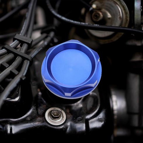 X AUTOHAUX Blue Aluminum Alloy Car Gas Engine Oil Filler Cap Plug Cover Replacement for Mitsubishi Outlander Lancer Montero Tredia Galant...