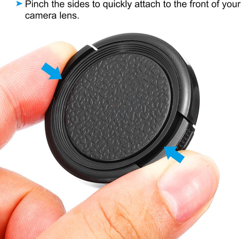 PATIKIL 39mm Lens Cap, 3 Pack Sides Pinch Snap Camera Lens Cover for Front Lens with Cloth, Suitable for 39mm Thread Universal DSLR Lenses for Nik...
