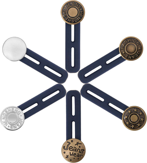 6 PCS Pants Extender Button, Luxiv Waistband Extender Buttons for Men and Women, Jeans Waist Extender Metal Buttons No Sew Button for Extender Jea...