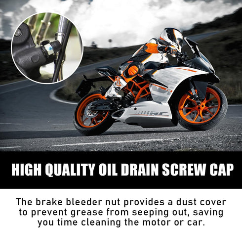 12PCS Brake Bleed Nipple Cap, 8mm Rubber Car Brake Bleeder Screw Grease Dust Cover, Vehicle Brake Bleeder Nipple Cap Replacement for Motorcycle Mo...