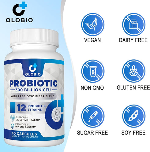 300 Billion CFU Probiotic, Probiotics for Women Men, Daily Probiotic Supplement, Probiotics for Digestive Health, Immune, Gut & Bloating, 60 Count...