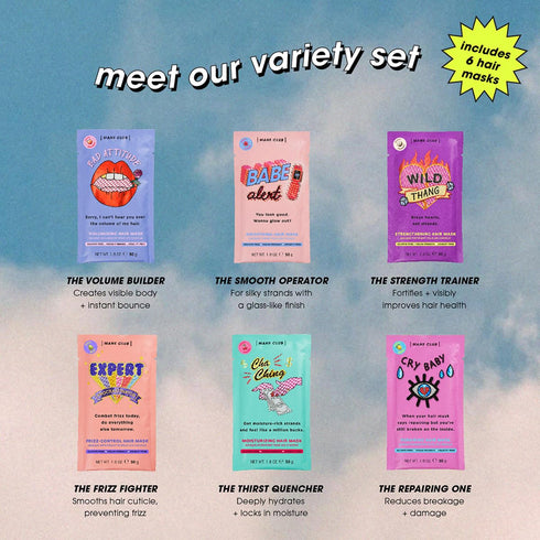 MANE CLUB Variety Pack Deep Conditioner, cruelty free, vegan, no sulfates or parabens — Pack of 6...