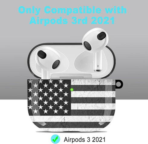 Airpods 3rd Generation Case - Wonjury Protective Hard Airpods 3 Case Cover with Cleaner Kit Women Girls Keychain for Apple Airpod Gen 3 (2021) Cha...