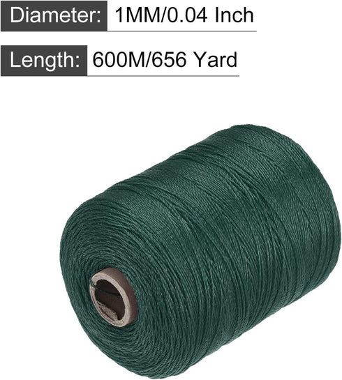 MECCANIXITY Twisted Mason Line Nylon Twine String Cord Dark Green 600M/656 Yard 1MM Dia for Netting, Landscaping, Home Improvement, DIY Projects, ...