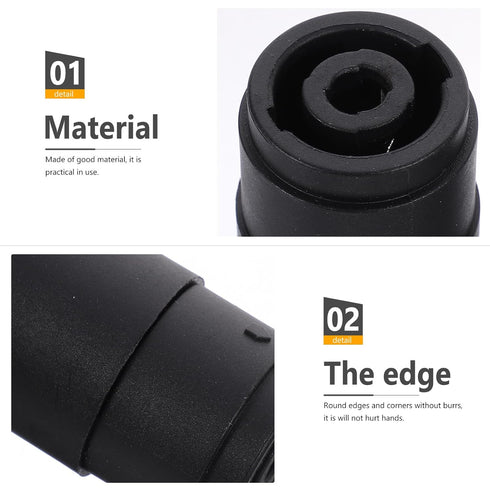 EXCEART 2pcs Audio Speaker Plug Twist Lock Female to Female Connector 4 Pole Straight Coupler Cable Connector for Audio Speaker Black...