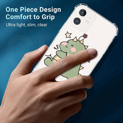 JOYLAND Clear Couple Case for iPhone 13 Green Dinosaur Cute Matching Phone Case for Girls&Women Full Protective Anti-Scratch TPU Soft Bumper Cover...