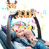 Stuffed Giraffe Spiral Car Seat Toys, 0-6 months Stroller Activity Baby Infant Carseat Toys Hanging Including Bee Rattles| Flower Mirror| Rainbow ...