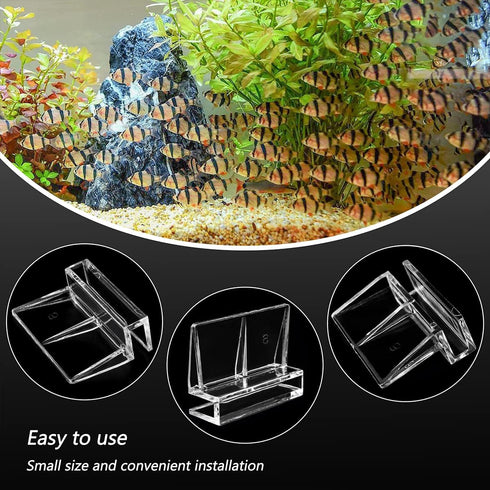 16 PCS 6mm Acrylic Aquarium Cover Clip, Clear Fish Tank Glass Cover Clip Support Holder Universal Lid Clips for Rimless Aquariums...