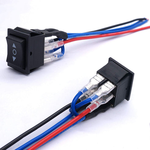 Weideer 12V Polarity Reverse Switch Momentary 6 Pin (ON)-Off-(ON) RV Jack Switch Motor Control Rocker Toggle with Jumper Wires...