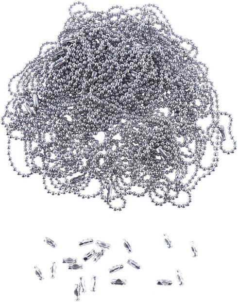 CCINEE 20pcs 23.6" Nickel-Free Plated Ball Chain Necklace Adjustable Antiqued Metal Bead Steel Chain Matching Connectors with 20pcs Clasps for Jew...