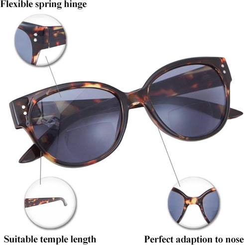EYEGUARD Bifocal Reading Sunglasses UV400 Protection Readers for Women Comfortable Stylish Reading glasses (Tortoise +2.00)...