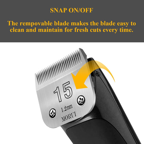 15 Cut Length 3/64"(1.2mm) Detachable Pet Dog Clipper Blades UltraEdge Series Compatible with Most Andis,Oster A5 Wahl KM Series Clippers...