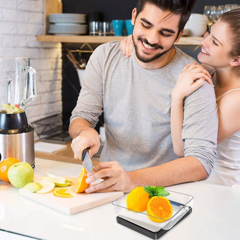 Fuzion Digital Kitchen Scale 3000g/ 0.1g, Pocket Food Scale 6 Units Conversion, Gram Scale with 2 Trays, LCD, Tare Function, Reptile Scale, Herb S...