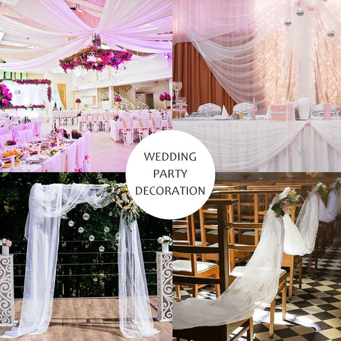 HAVII 54" x 20 Yards (60 ft) White Tulle Rolls Bolt for Wedding Birthday Party Decoration Tutu Table Skirt Tulle Fabric Spool Wrapping Ribbon DIY ...