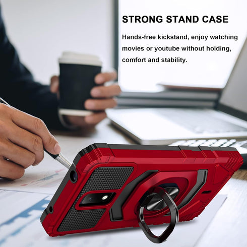 Ailiber for Cricket Debut Case, AT&T Calypso 2(U319AA) Case with Screen Protector, Ring Kickstand for Magnetic Car Mount, Heavy Duty Rugged Shockp...
