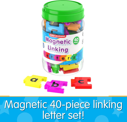 The Learning Journey Magnetic Linking Letters | Set of 40 Colorful ABC Magnets | Lowercase Letters | Fridge Magnets for Toddlers 3+ | Alphabet Let...