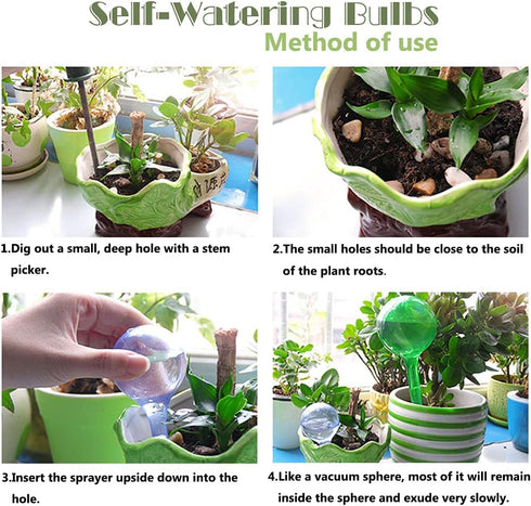10 Pcs Clear Plant Watering Bulbs,Plastic Automatic Watering System for Plants,Garden Water Device for Plant Indoor Outdoor...
