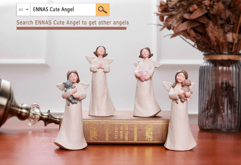 Angel Figurine Holding Heart – Sympathy Angel Statue for Women, Memorial Gift, Guardian Angel Decor, Resin Small Angel Figurines 5.12 Inch...