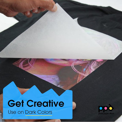 PPD Iron on Transfer Paper for Dark Fabric Compatible with Inkjet Printer, 8.5 x 11 Printable T Shirt Heat Transfer Papers Machine Washable (20 Pa...