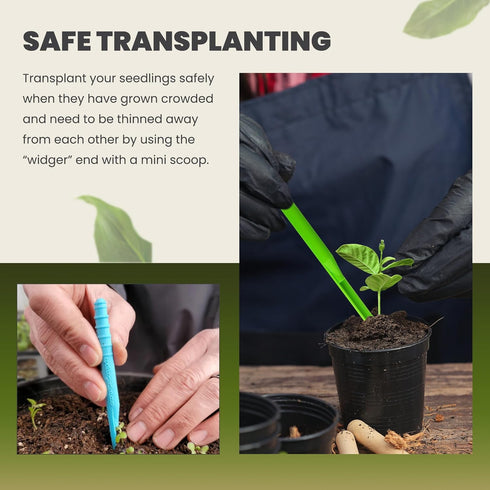 Dibby Seed Sowing Garden Tool Dibber Planter Transplanter – Sow Seeds at The Right Depth – Easily Transplant Delicate Seedlings (Dibby XL) Blue (2...